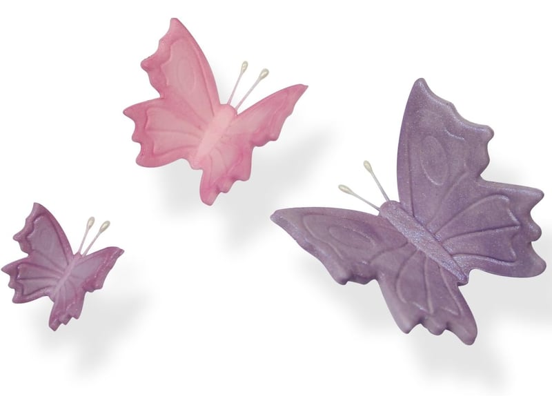  Lot de 3 emporte pièces à poussoir papillons, plastique, blanc NO Commercial reference - Conforama B