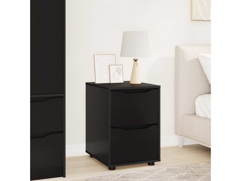  Armoire de rangement, commode de rangement 40 x 48 x 57 cm bois d'ingénierie noir  - Conforama B