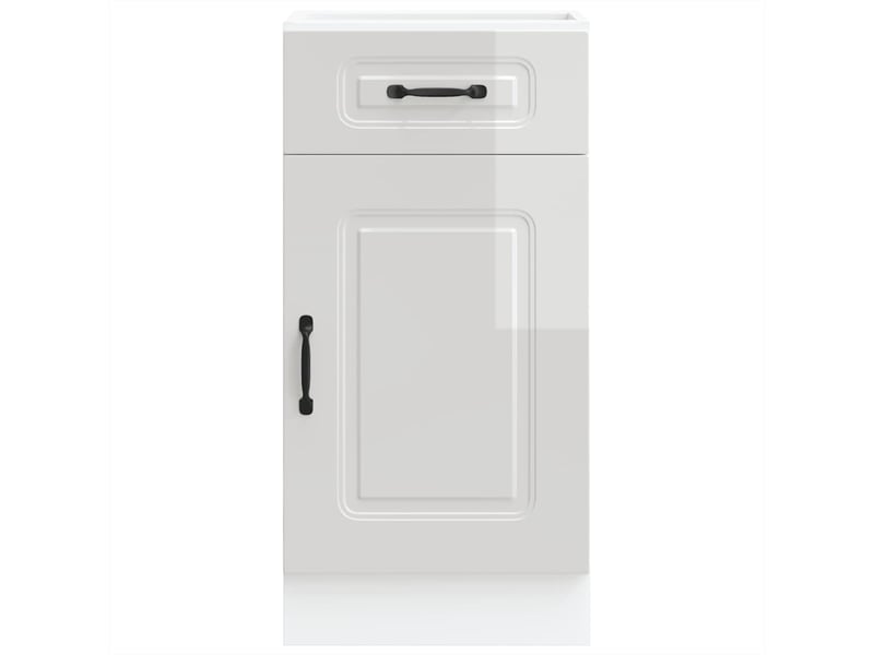  Meuble de rangement, armoire de cuisine kalmar blanc brillant bois ingénierie  - Conforama D