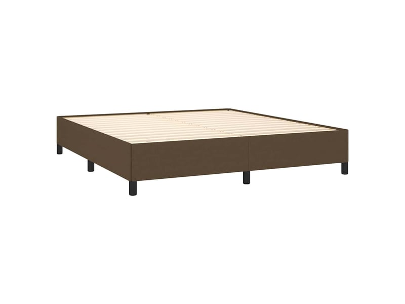  Lit double- lit adulte -  cadre de lit sans matelas marron foncé 160x200 cm tissu  - Conforama C
