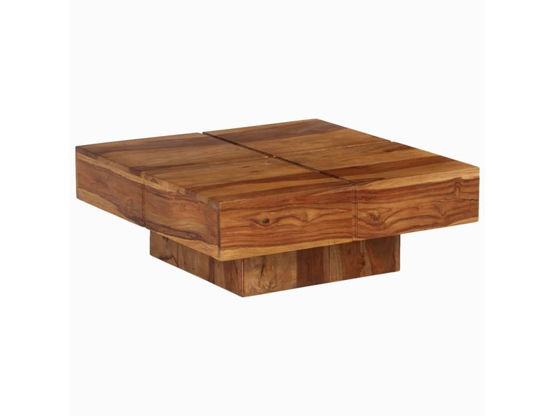  Table basse | table d'appoint salon 80x80x30 cm bois d'acacia massif  - Conforama A