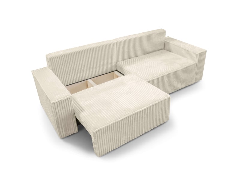  Farah - canapé droit 3 places convertible en velours cotelé épais  - Conforama D