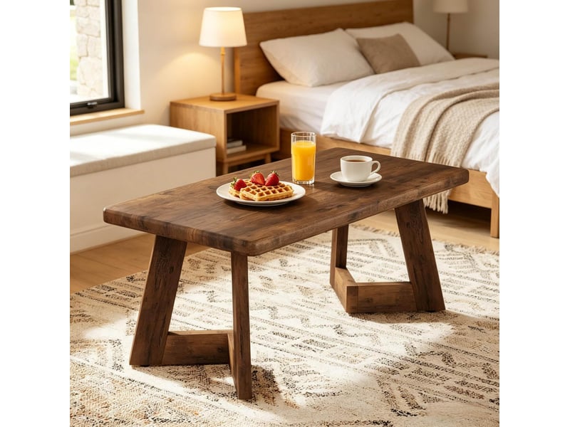  Table basse rectangulaire 120x60x51 cm en panneau de particules brun  - Conforama D