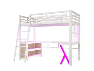 Lit mezzanine 90x200 cm <strong></strong>  <strong></strong> coloris blanc