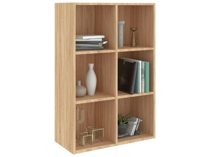  Bibliothèque, meuble de rangement salon chêne sonoma 66x30x98 cm bois d'ingénierie  - Conforama C