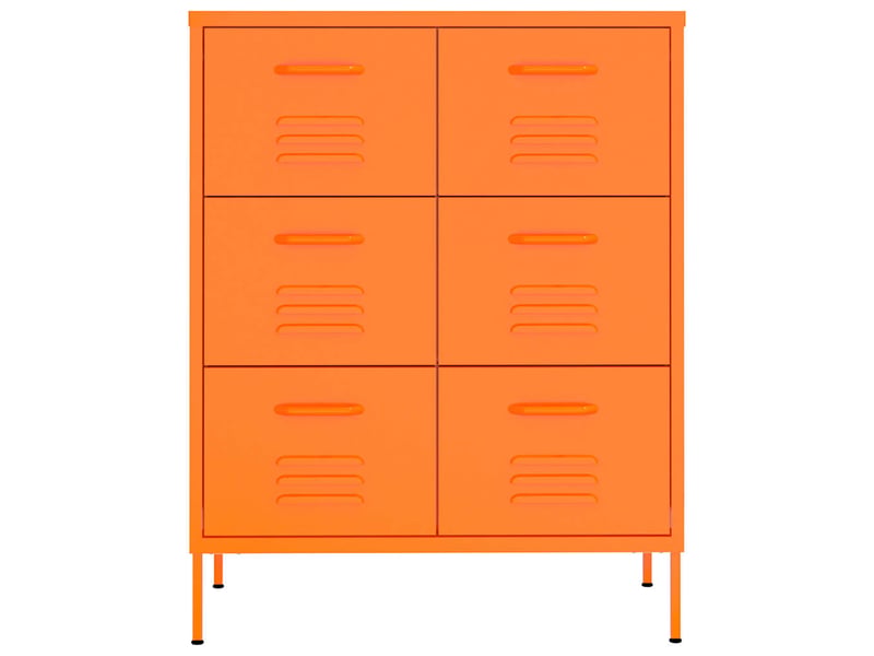  Armoire de rangement bureau, armoire à tiroirs orange 80x35x101,5 cm acier  - Conforama C