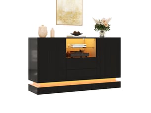 Buffet 2 porte(s) 2 tiroir(s) OKWISH - 140 cm coloris noir