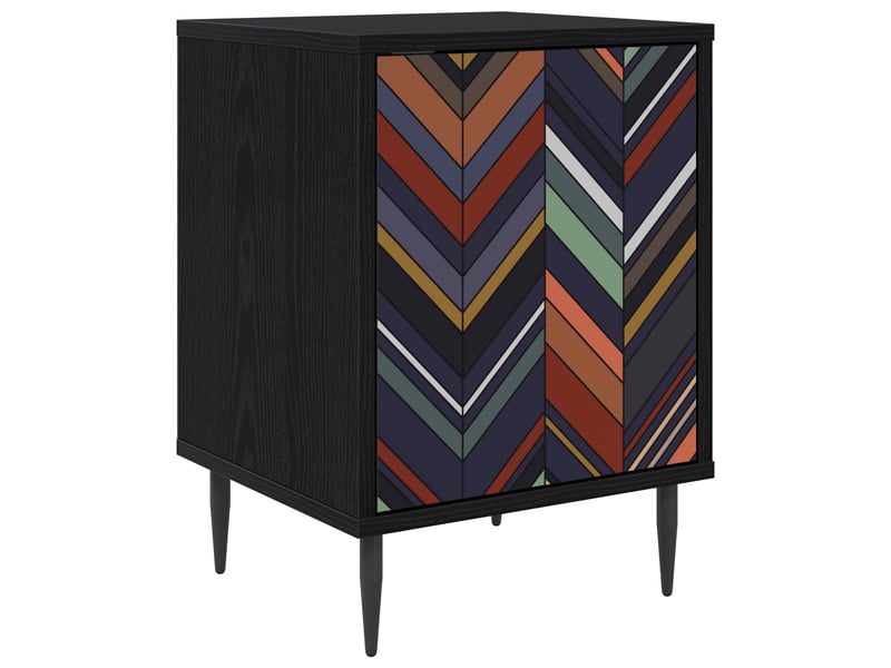  Table de chevet - cabinet de chevet - table de nuit ommen chêne noir 36 x 33 x 51 cm  - Conforama A