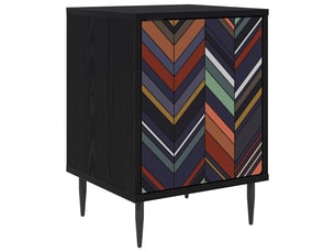 Table de chevet - cabinet de chevet - table de nuit ommen chêne noir 36 x 33 x 51 cm