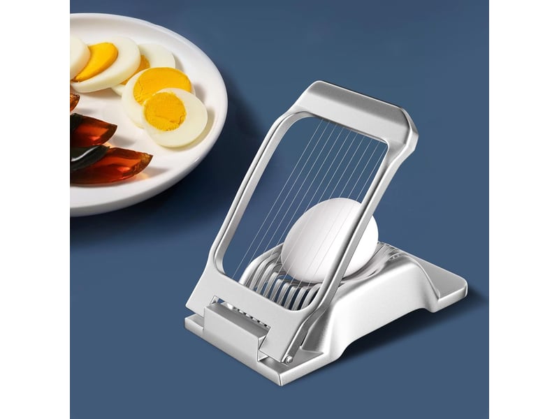 Coupe oeufs professionnel aluminium robuste, coupe oeuf durs passe au lave-vaisselle, fils de coupe-œufs tension individuelle et stable pour œufs - Conforama C