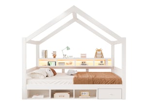 Lit cabane 140x200 cm coloris blanc