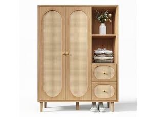 Armoire 2 porte(s) 2 tiroir(s) <strong>DZMDIP</strong> <strong></strong> coloris bois clair largeur 48 cm