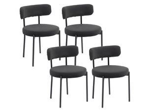 Lot de 4 chaises de salle à manger avec dossier en tissu pieds en acier noir 51 x 51 x 76 cm