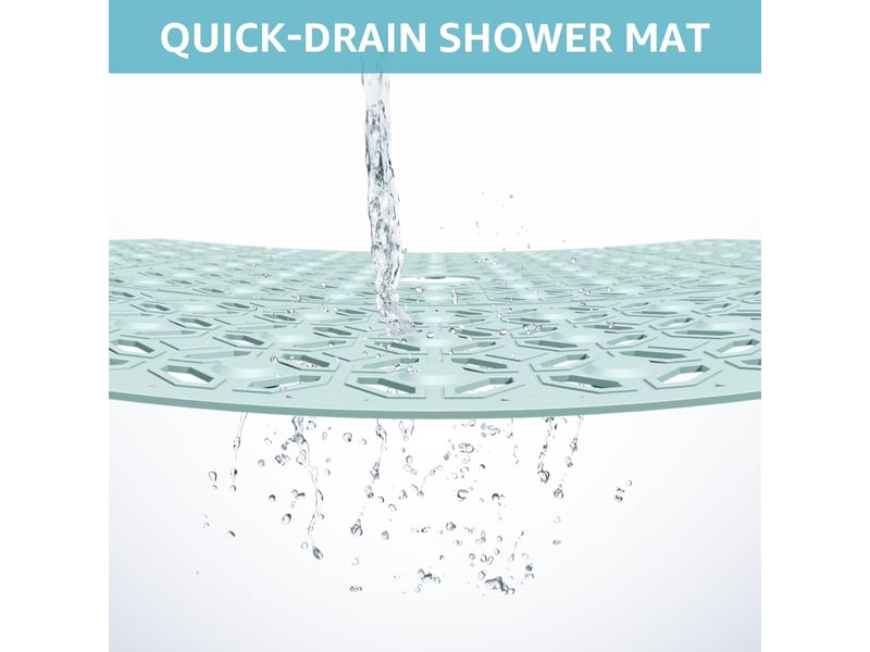  Tapis de douche en tpe à ventouses - 27 x 27 pouces - bleu pastel  - Conforama C
