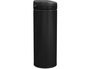 Poubelle à capteur tcqpz 50 l sans contact fermeture douce acier inoxydable noir 30,5 x 30,5 x 85 cm