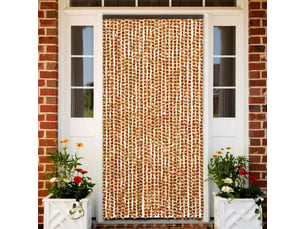 Rideau anti-mouches, moustiquaire ocre et blanc 90x200 cm chenille cf43578