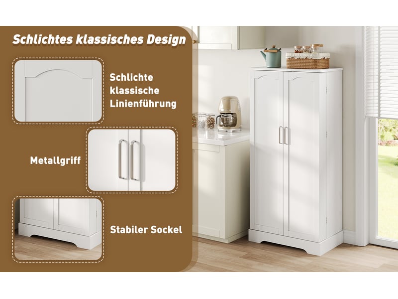 Buffet compact 60x35x128 cm idéal petites cuisines avec double porte et rangements - Conforama R