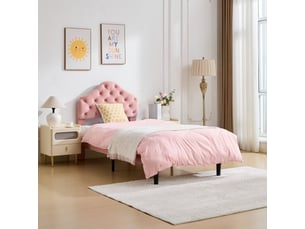 Lit simple 90x200 cm <strong>KORFEE</strong>  <strong></strong> coloris rose