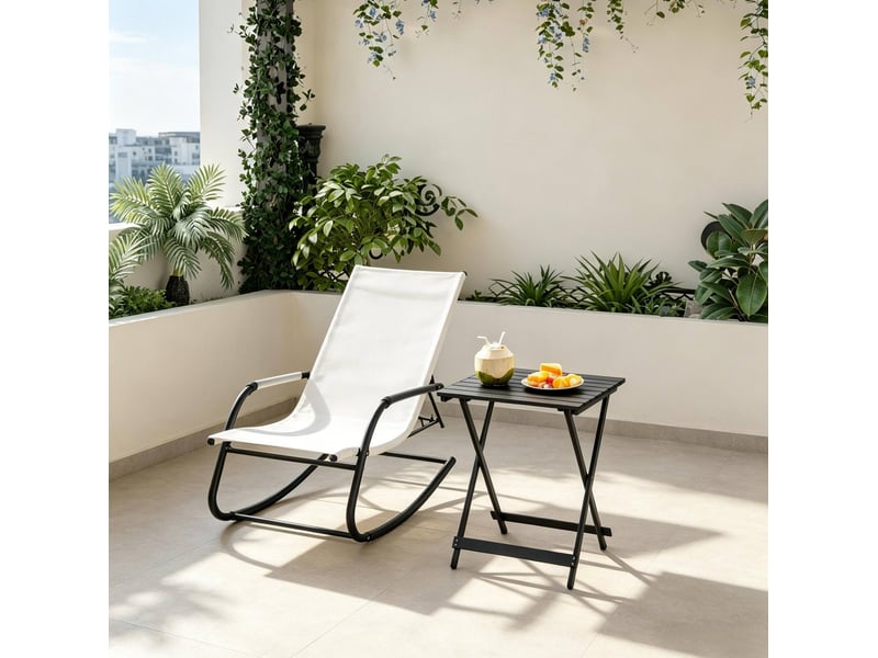  Table de camping pliante en aluminium noir 50,5 x 47 x 59,5 cm, portable pour jardin, plage et marché  - Conforama E