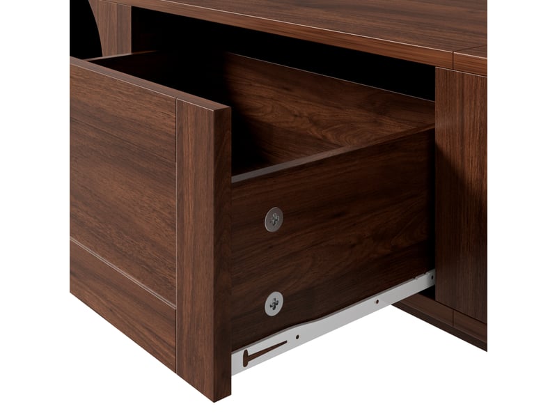  Meuble tv aspect noyer avec tiroirs de rangement, meuble bas de salon moderne, dimensions 170 × 39,5 × 38 cm pour votre salon  - Conforama W