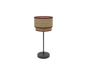 Lampe à poser fabrilamp roque e14 coloris naturelrouge 41 x 18 x 18 cm