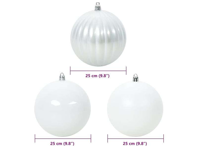  Ensemble de boules de noël xxl 3 pcs blanc ø 25 cm plastique  - Conforama E