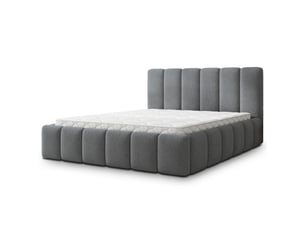 Lit coffre 200x200 cm <strong>MASSENO</strong>  <strong></strong> coloris gris