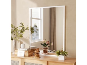 Miroir rectangulaire de salle de bain coloris blanc <strong></strong>  <strong></strong> - 70 cm x 2 cm