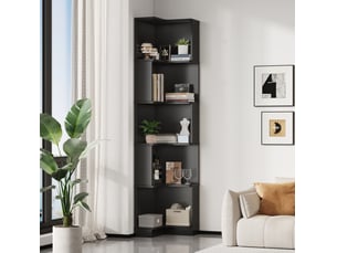 Bibliotheque coloris noir 5 étagère(s) <strong>DESVIAE</strong> <strong></strong> - 63.5 cm x 175 cm