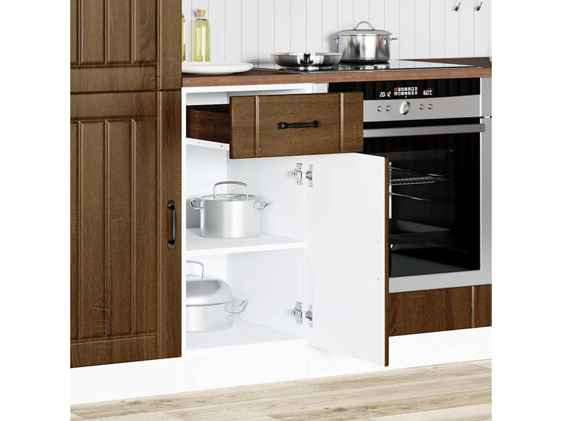  Meuble de rangement, armoire de cuisine lucca chêne marron bois ingénierie shl9799  - Conforama A