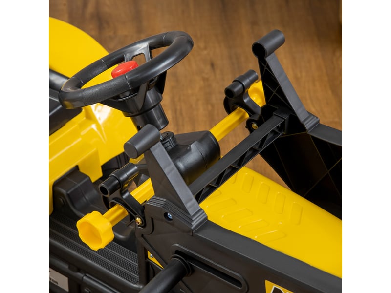  Tracteur à pédales tractopelle avec remorque pelle et rateau jaune noir  - Conforama D