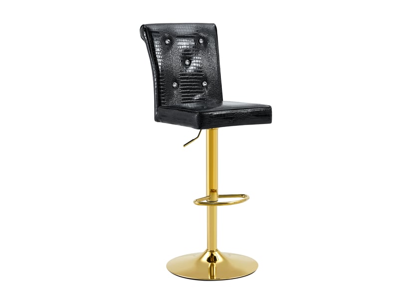  Lot de 2 tabourets de bar réglables,55x42x125 cm,style vintage,pvc,noir  - Conforama A