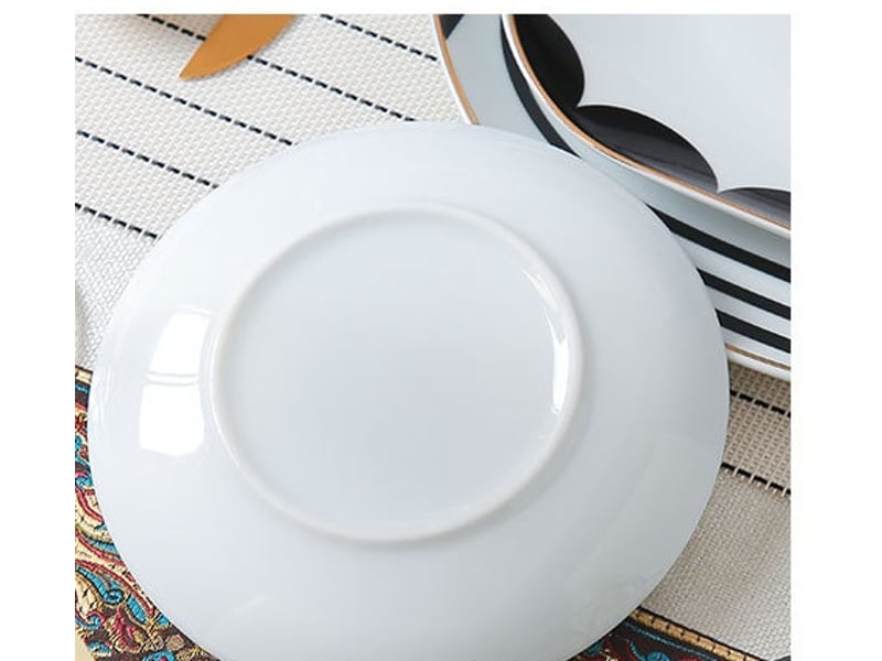  Lot de 2 assiettes plates en porcelaine 25 cm – assiettes à dîner pour steak, poisson et viande  - Conforama B