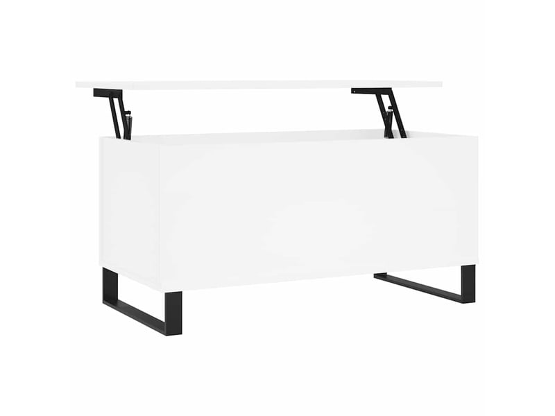  Table basse rectangulaire | table de salon blanc 90x44,5x45 cm bois d'ingénierie shl3138  - Conforama A