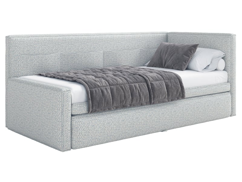  Selsey nesmi - lit rembourré - 90x200 cm - tissu tressé bleu clair Nesmi - Conforama D
