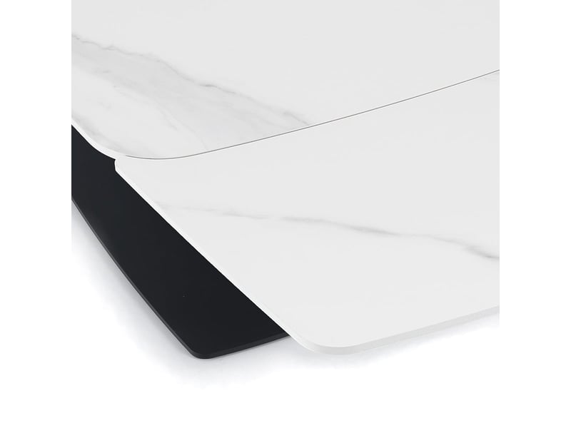 Table extensible en céramique effet marbre 90x160-230cm boyle marble - blanc  - Conforama C
