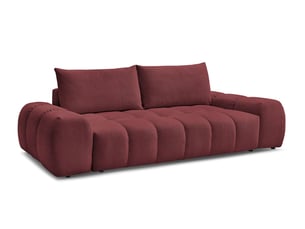 Canapé droit fixe BOBOCHIC EVEREST 3 places Tissu rouge