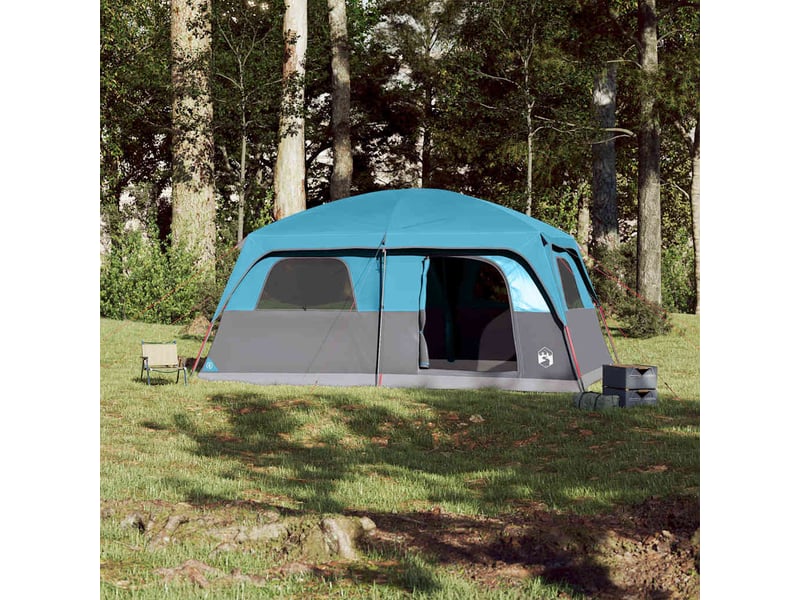 Tente de camping, tente de cabine familiale 8 personnes bleu imperméable - Conforama C
