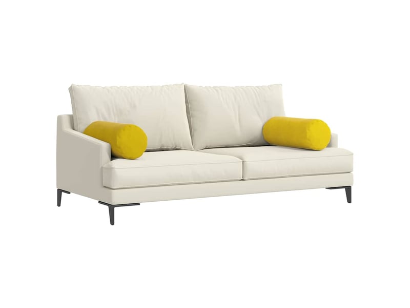  Lot de 2 coussins d'accent, coussins décoratifs, coussins lombaires jaune ø 25 x 70 cm cf56742  - Conforama C
