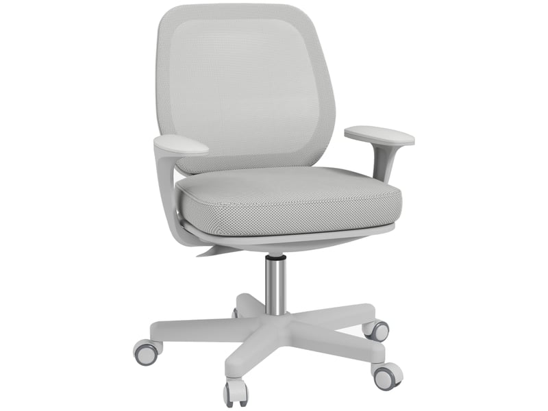  Chaise de bureau ergonomique,55x48x82,5-94,5 cm,pivotante,polyester,gris  - Conforama A