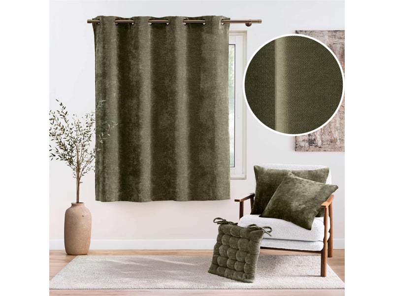  Rideau tamisant à œillets en velours chenille 140x180 cm  - Conforama E