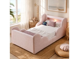 Lit simple 90x200 cm HAVRYA coloris rose