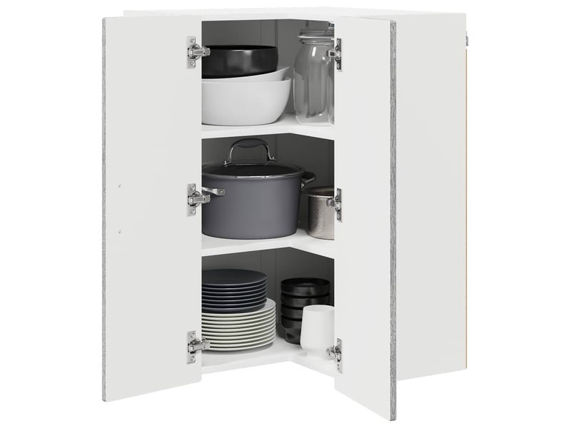  Meuble mural de cuisine, armoire d'angle cuisine porto gris sonoma 57x57x80cm  - Conforama C
