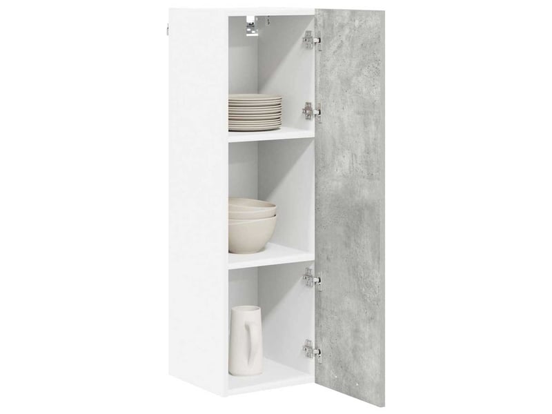  Meuble de rangement cuisine, armoire suspendue gris béton 30x31x100cm bois d'ingénierie  - Conforama C