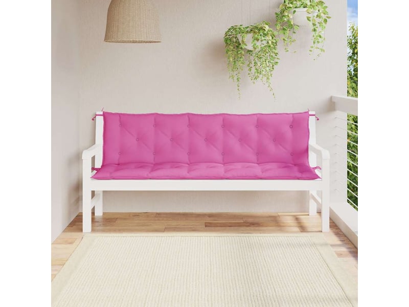 Lot de 2 coussins de banc de jardin, coussins d'assise rose tissu oxford cf58685 - Conforama C