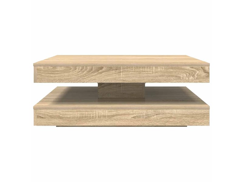  Table basse | table de salon rotative à 360 degrés chêne sonoma 90x90x34,5 cm  - Conforama E