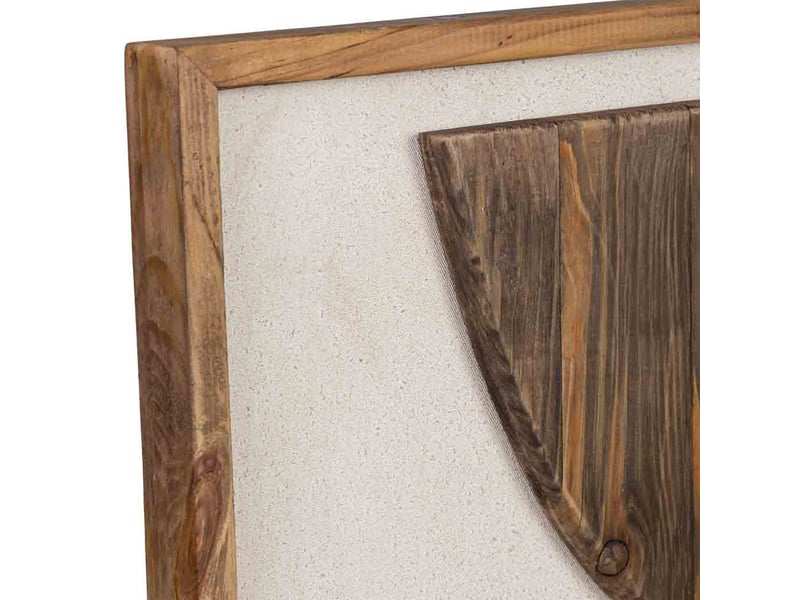 Tableau artisanal en bois recyclé relief marron et blanc 62x4x82 cm h - Conforama E