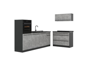 Vicco cuisine, bétonanthracite, 220cm plan de travail anthracite