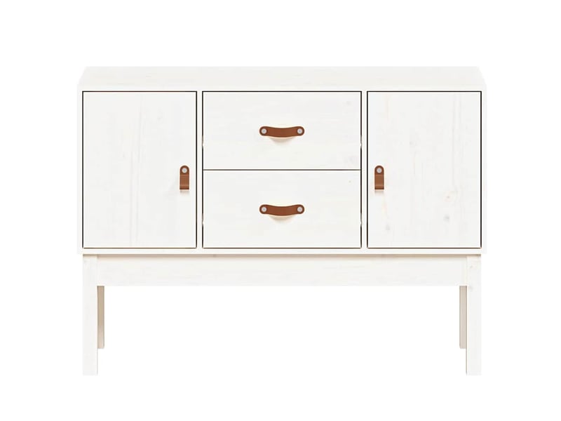  Buffet - bahut - meuble de rangement blanc 110x40x78 cm bois massif de pin  - Conforama E