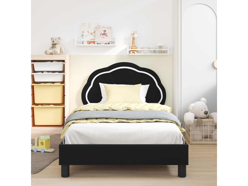  Cadre de lit pour enfants - lit jeune avec tête de lit noir 80 x 200 cm  - Conforama C